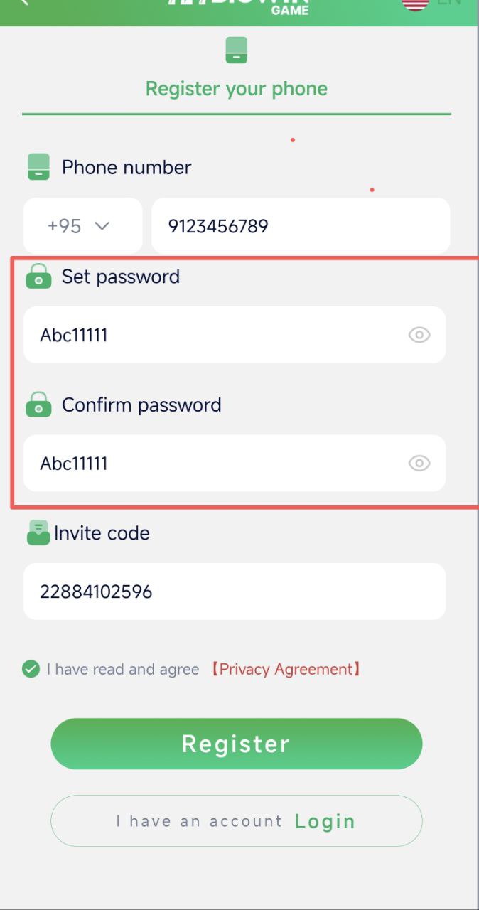 777 BigWin Register Step 2